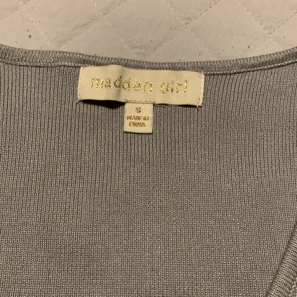 Madden Girl Women's gray 2 Piece Ribbed Knit Tank Top and Short Set - Picture 3 of 11